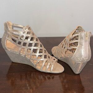 Champagne Sandal Wedge Booties